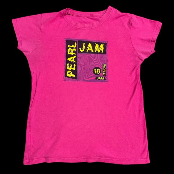 Pearl Jam Tee 2018 World Jam Tour Shirt Pink Graphic Band Shirt Sz S - Picture 1 of 4